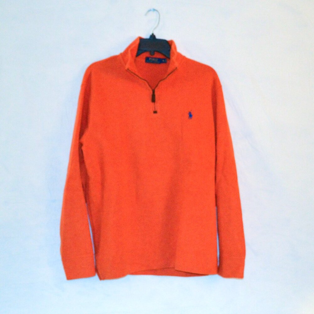 Polo Ralph Lauren Men’s Medium Orange Quarter Zip Sweater